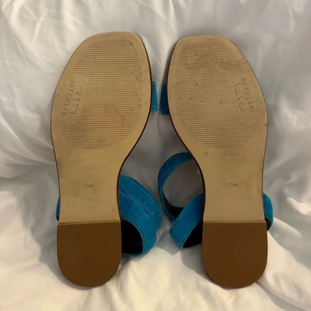 EUC Nicole Miller Atelier Suede Ankle Strap Sandals